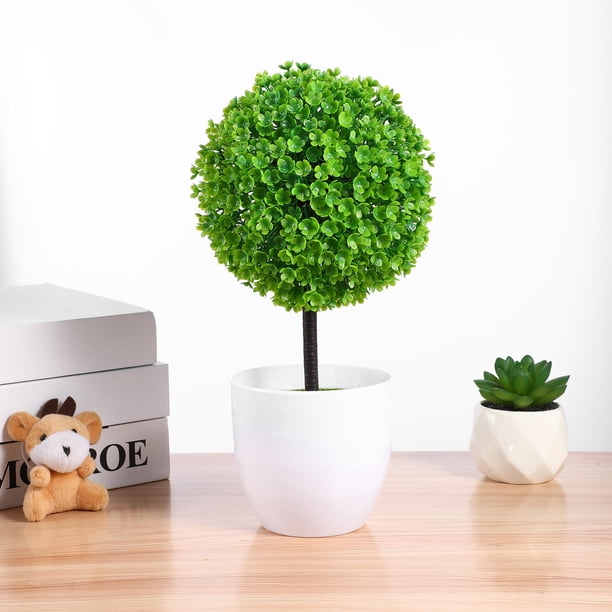 WASHWEPE 2Ud Plantas Artificiales En Maceta Verde Para De Hogar Con