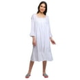 thumbnail image 1 of Moomaya Solid Lace Neckline Nursing Sleepwear Cotton Button Placket Nightdress, 1 of 6
