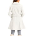 thumbnail image 3 of Abrigo elegante INSPIRE CHIC para mujer con cuello de chal, abrigo largo con cinturón de invierno, talla XL, blanco, 3 of 6