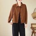 thumbnail image 6 of Women's Casual Solid Color Jacket Workwear Loose Fit Top Outerwear Lightweight Breathable Professional Office Attire | CSEONE,Coffee XL, 6 of 9