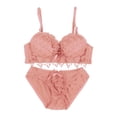 thumbnail image 1 of Conjunto de sujetador y braguita push up para mujer, lencería sexy con bordado de encaje, color rosa 85B, 1 of 8