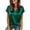 Green, variant on Women's Satin Short Sleeve Tops Silky V Neck Plain Loose Blouses Summer Casual Trendy Lightweight Clothes