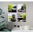thumbnail image 4 of Zen Bathroom Decor Meditation Canvas Wall Art, Water Stone and Green Plants Pictures for Yoga Spa and Office Calming, Relaxing Wall Art for Office Bedroom Living Room (12x12in, 4 Panels), 4 of 6