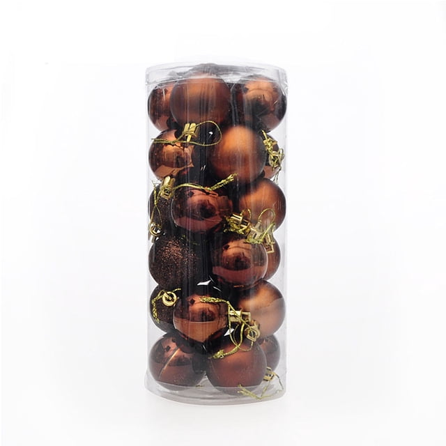 Fiudx Bolas Navideñas de Plástico, 24 Unidades de 4 Cm, Galvanizadas, para Decoración Navideña, Colgantes, En Paquete de Barril.
