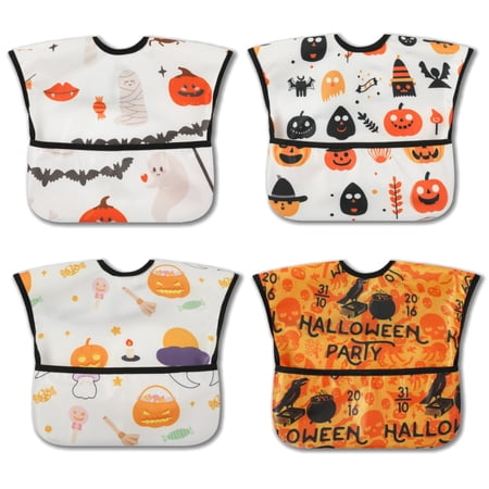 Baby bibs Waterproof Toddler bib - Feeding bib with Pocket for Infant Boy Girl Washable 6-36M