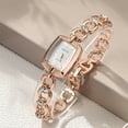 thumbnail image 2 of Women Wrist Quartz Watch Round Small Dial Number Easy Read Rhinestone Sparkle Chain Buckle Classic Vintage Stainless Steel Strap RoseGold, 2 of 5