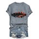 thumbnail image 1 of Camisetas de Manga Corta para las Mujeres de Moda Imprimir Cuello Redondo Camiseta, Mezcla de Poliéster Ligero para Primavera Verano Otoño, 1 of 8