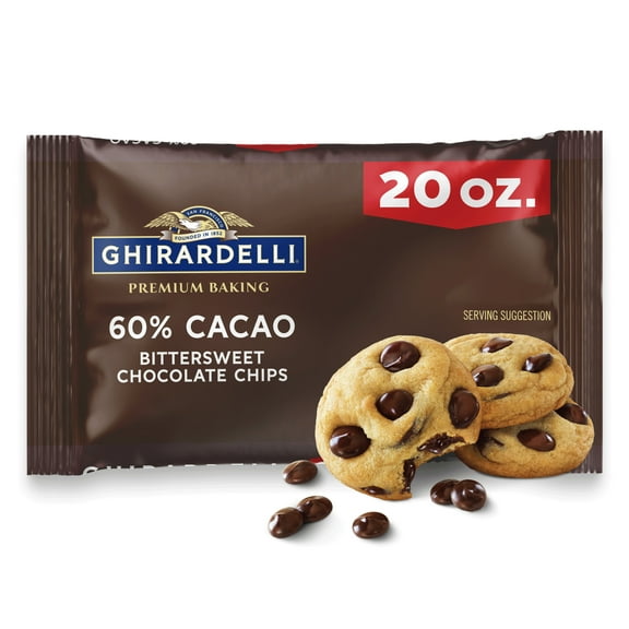 GHIRARDELLI 60% Cacao Bittersweet Chocolate Premium Baking Chips, 20 oz Bag