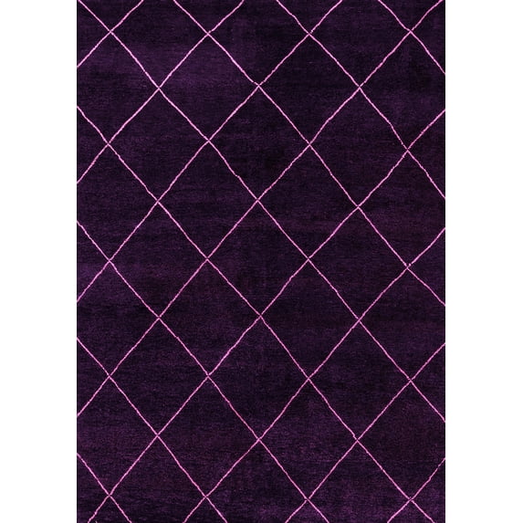 Ahgly Company Indoor Rectangle Abstract Pink Modern Area Rugs, 8' x 10'
