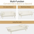 thumbnail image 7 of Modern Teddy Fabric Comfy Sofa with 2 Pillows for Living Room, Convertible Couch with Folding Armrest Beige, 7 of 7
