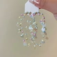 thumbnail image 4 of Shimmering Fringe Dangle Earrings Playful Dopamine Aesthetic Stylish Statement Ear Studs Comfortable Everyday Jewelry, 4 of 7