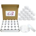 thumbnail image 1 of Beauticom Frascos redondos transparentes de 0.35 oz/0.3 fl oz (0,35 onzas líquidas) con tapas superiores redondas para cremas, lociones, maquillaje, polvos, purpurina y más... (Color: Tapa blanca Cant, 1 of 1