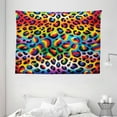 thumbnail image 2 of Ambesonne Leopard Print Tapestry Wall Hanging, Rainbow Surreal World, 80"x60", Orange Multicolor, 2 of 3