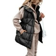 thumbnail image 3 of Liacowi Long Puffer Vest for Women Juniors Plus Size Zipper Down Jacket Lightweight Coat Casual Winter Drawstring Waist Padded Long Waistcoat, 3 of 9