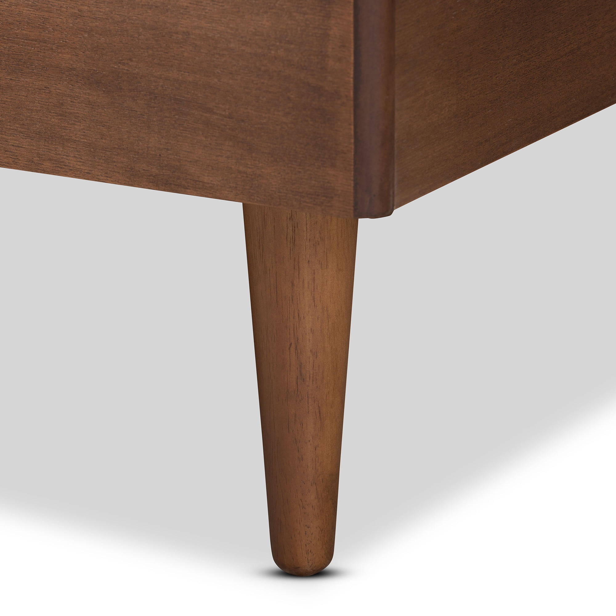 Baxton Studio Sora Mid-Century Wood Platform Bed, Queen, Ash Walnut
