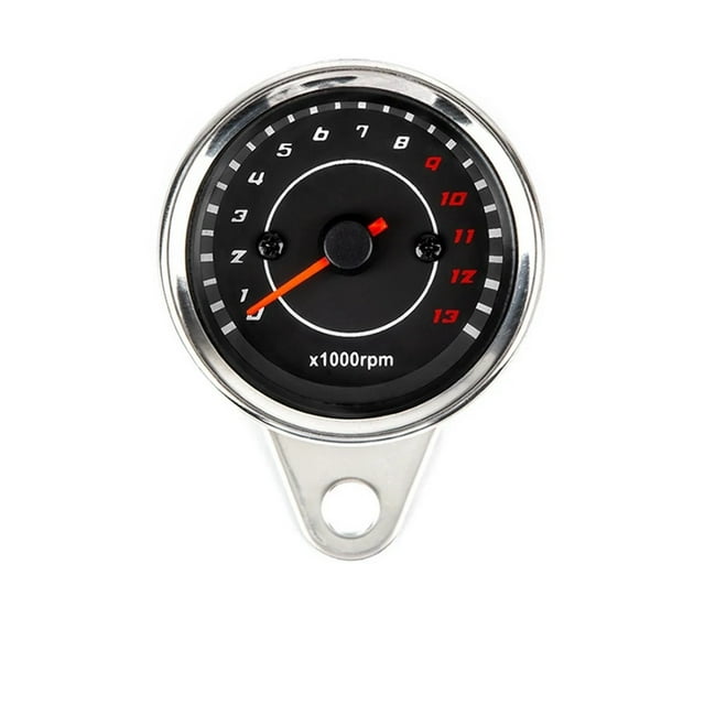 12V Universal Motorcycle LED Backlight Tachometer Tach Meter Gauge Cafe Racer Old School Bobber Touring