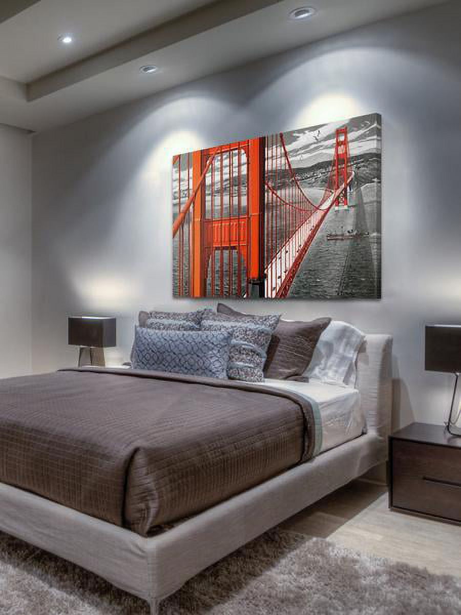 "Orange Bridge" Painting Print on Wrapped Canvas