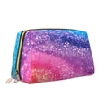 thumbnail image 2 of Naloa Rainbow Glitter Cute Leather Makeup Bag for Purse Travel, Portable Small Cosmetic Organizer for Women and Girls, Make up Bag with Zipper, 2 of 8