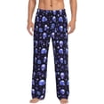 thumbnail image 2 of Lsque Skull flower leaf purple Print Men's Pajama Pants, Lounge Pant - Comfortable Home Wear,Elastic Waistband, Stylish Design-Medium, 2 of 9