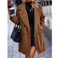 thumbnail image 4 of Women Winter Overcoat, Double Breasted Winter Coat Side Pockets Long Sleeves Pure Color  For Daily Life, 4 of 6