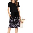 thumbnail image 1 of Vestido casual Simier Fariry para mujer, estampado floral, negro, talla S, 1 of 6