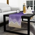 thumbnail image 5 of Purple Ocean Waves Cotton Linen Table Extra Long Runner 13 x 120 inch Beach Ocean Ombre Stripes Art Non-slip Rectangular Dining Table Decor for Wedding Party Holiday Dinner, 5 of 8