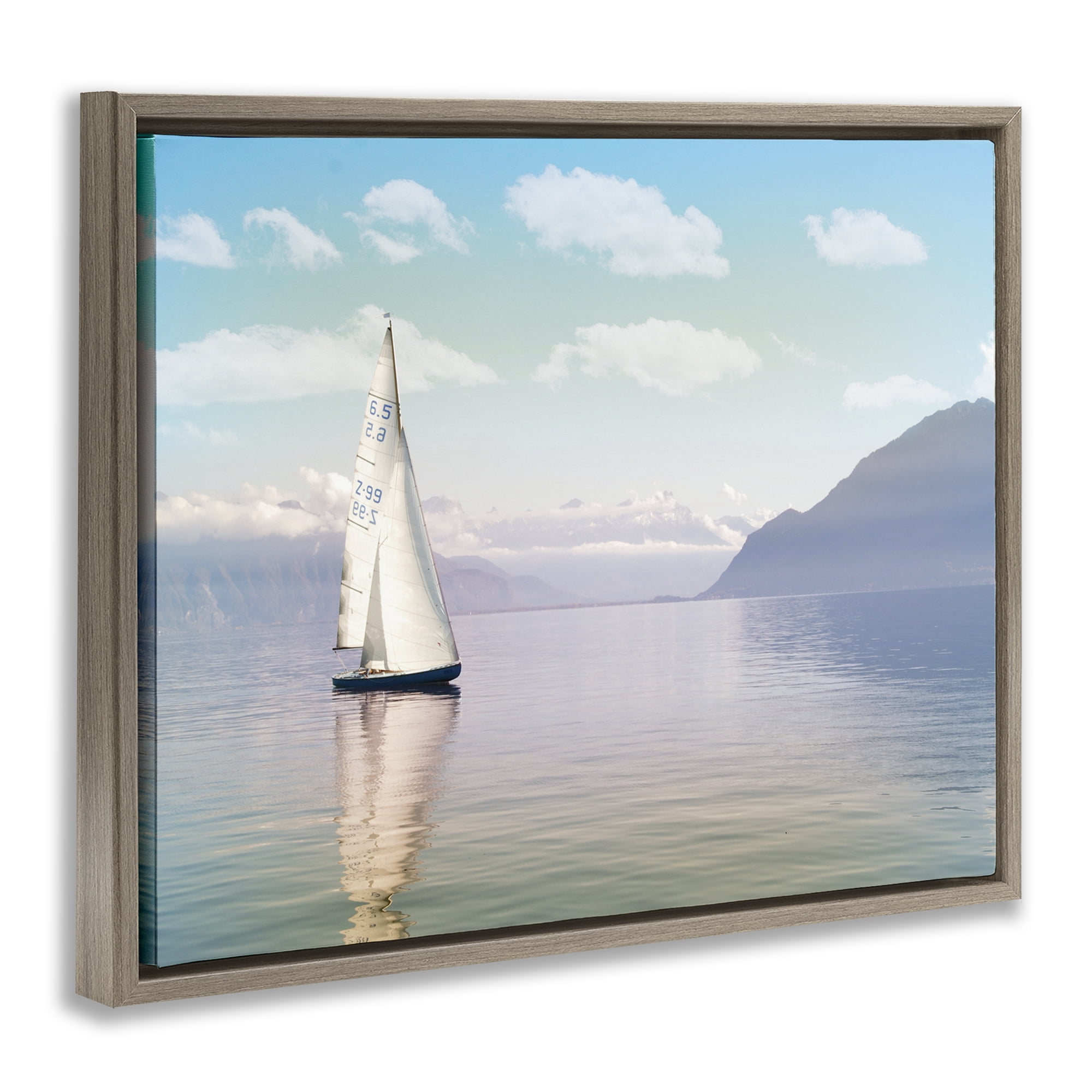 Stupell Industries Ocean Sails Lounging Brown Framed Floater Canvas Wall Art, design by Marcus Prime