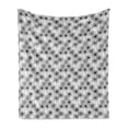 thumbnail image 1 of Abstract Soft Flannel Fleece Throw Blanket, Simplistic Drawn Wagon Wheel on Twiggy Lines with Leaves, Cozy Plush for Indoor and Outdoor Use, 50" x 70", Dark Taupe Grey, by Ambesonne, 1 of 6