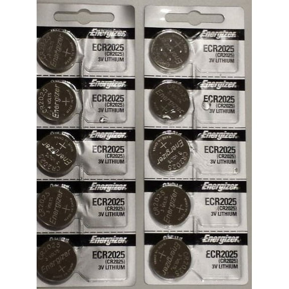Energizer CR2025 3V Lithium Coin Battery 10 Pack (2 packs of 5)