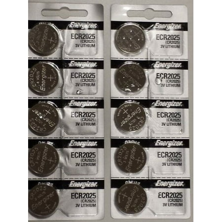 Energizer CR2025 3V Lithium Coin Battery 10 Pack (2 packs of 5)