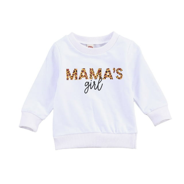 Chandail Molletonné à Manches Longues pour Bébé Fille, Col Rond, Motif Imprimé de Lettres