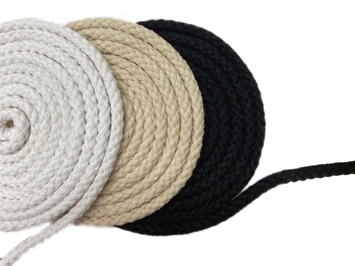 West Coast Paracord - Corda in Cotone Naturale Intrecciata a 3 Fili, Diametro 3,17 mm, 1,27 cm, 1,27 cm, 1,22 cm e 2,54 cm, Super Morbida, Bianca e Colori Assortiti a Piedi