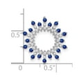 thumbnail image 3 of Diamond2Deal 14K White Gold Sapphire and Diamond Snowflake Chain Slide Pendant for Women (L- 0.72 inch, W- 0.72 inch), 3 of 6