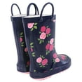thumbnail image 3 of Hudson Baby Girls Rain Boots, Midnight Pink Roses, 9 Toddler, 3 of 4