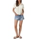 thumbnail image 2 of Camisa de botón INSPIRE CHIC para mujer, blusa de verano de manga corta y cuello, color blanco, ideal para trabajo casual, 2 of 6