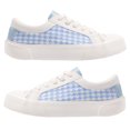 thumbnail image 3 of Zapato de Lona 3 CM Suela Gruesa Transpirable Cómodo Moda Punta Redonda Zapatos de Lona Planos para Diario Blanco Azul 38, 3 of 8