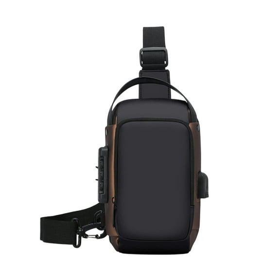 Darzheoy Sling Bag for Men, USB Anti-theft Crossbody Bag, PU Leather Crossbody Shoulder Bag, Chest Bag for Daily Use