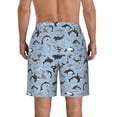 thumbnail image 3 of Kdxio Dolphins Pattern Mens Casual Shorts - Drawstring Summer Beach Sports Shorts for Men, 3 of 5