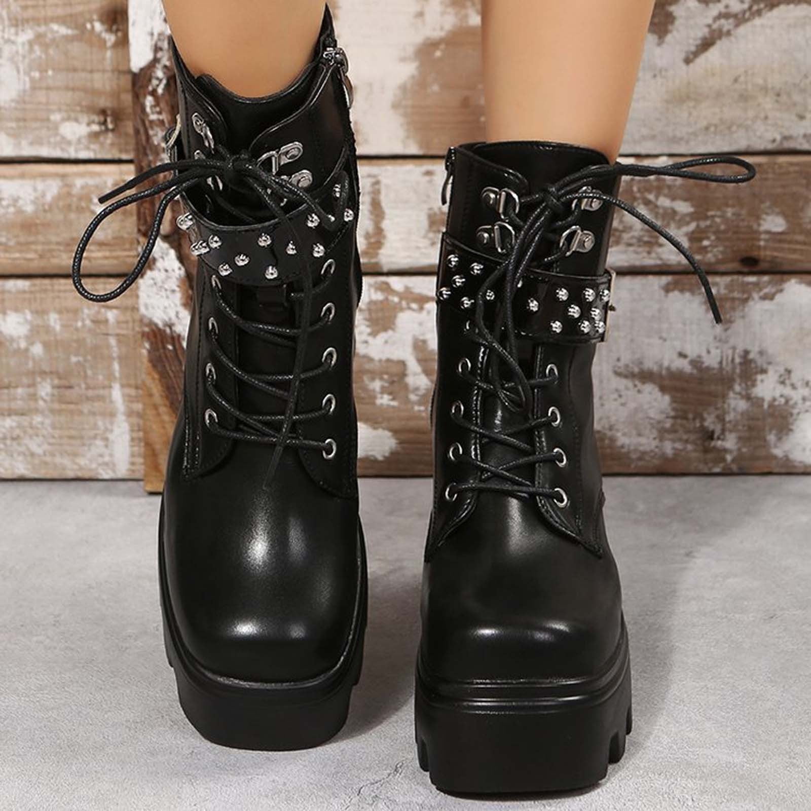 Black high heel mid calf boots best sale
