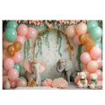 thumbnail image 1 of 210X150cm Children's Forest Animal Birthday Background Cloth Party Balloon Photography Background Cloth Party Decor, D, 1 of 5