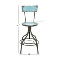 thumbnail image 4 of DecMode Metal Bar Stool with Backrest, Teal, 4 of 15