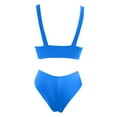 thumbnail image 4 of Kcodviy Bikini Set for Women Sunflower Bikini Top with Bikini Shorts Solid V Neck Knot Women Swimsuit Size 16 Front Push Up High Plus Size Bathing Suits for Women Leopard Leg Thong Two Piece Swimsui, 4 of 5