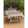 thumbnail image 3 of Outdoor Table Cloth with Umbrella Hole and Zipper, Khaki Ombre Waterproof Rectangle Tablecloth 52"x70", Modern Abstract Art Farmhouse Gradient Washable Table Cover for Outside Party Patio Picnic, 3 of 8