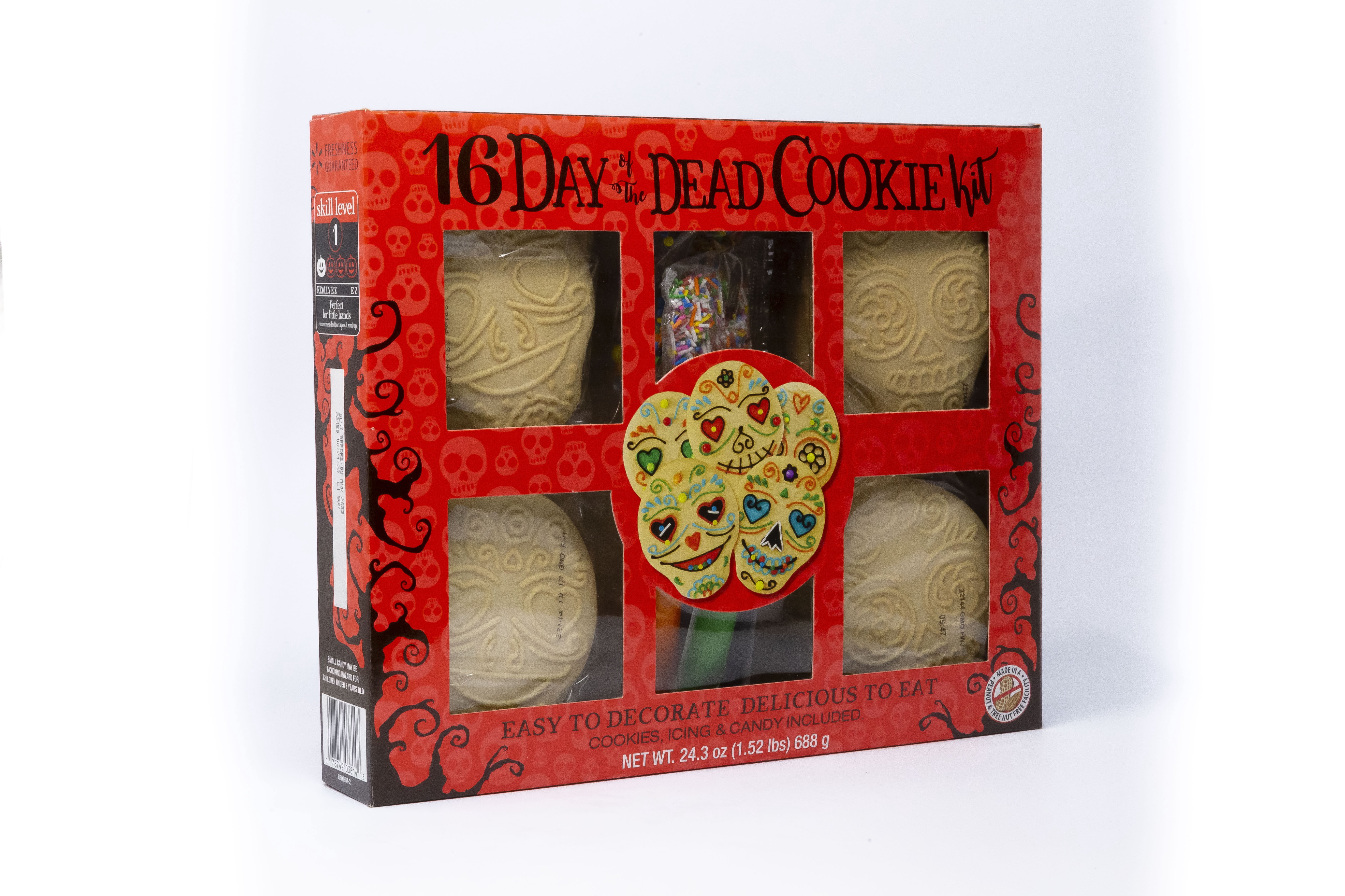 Freshness Guaranteed Day of the Dead Cookie Kit, 24.3 oz, 16 Count