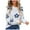 White, variant on Women's Round Neck Embroidered Long Sleeved Sweater