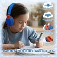 thumbnail image 3 of MIDOLA Headphone Kids Volume Limited 85/110dB Wired Over-Ear/On-Earr Foldable Headset with Inline Cable AUX 3.5mm Cord Mic for Boy Girl Child PC Notebook Tablet Blue, 3 of 5