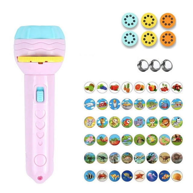 Flashlight Projector for Kids Baby Sleeping Story Book Flashlight Projector Bedtime Cognition Device Fun Torch