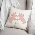 thumbnail image 3 of Creative Products Love Heart Hands 18x18 Spun Poly Pillow, 3 of 3