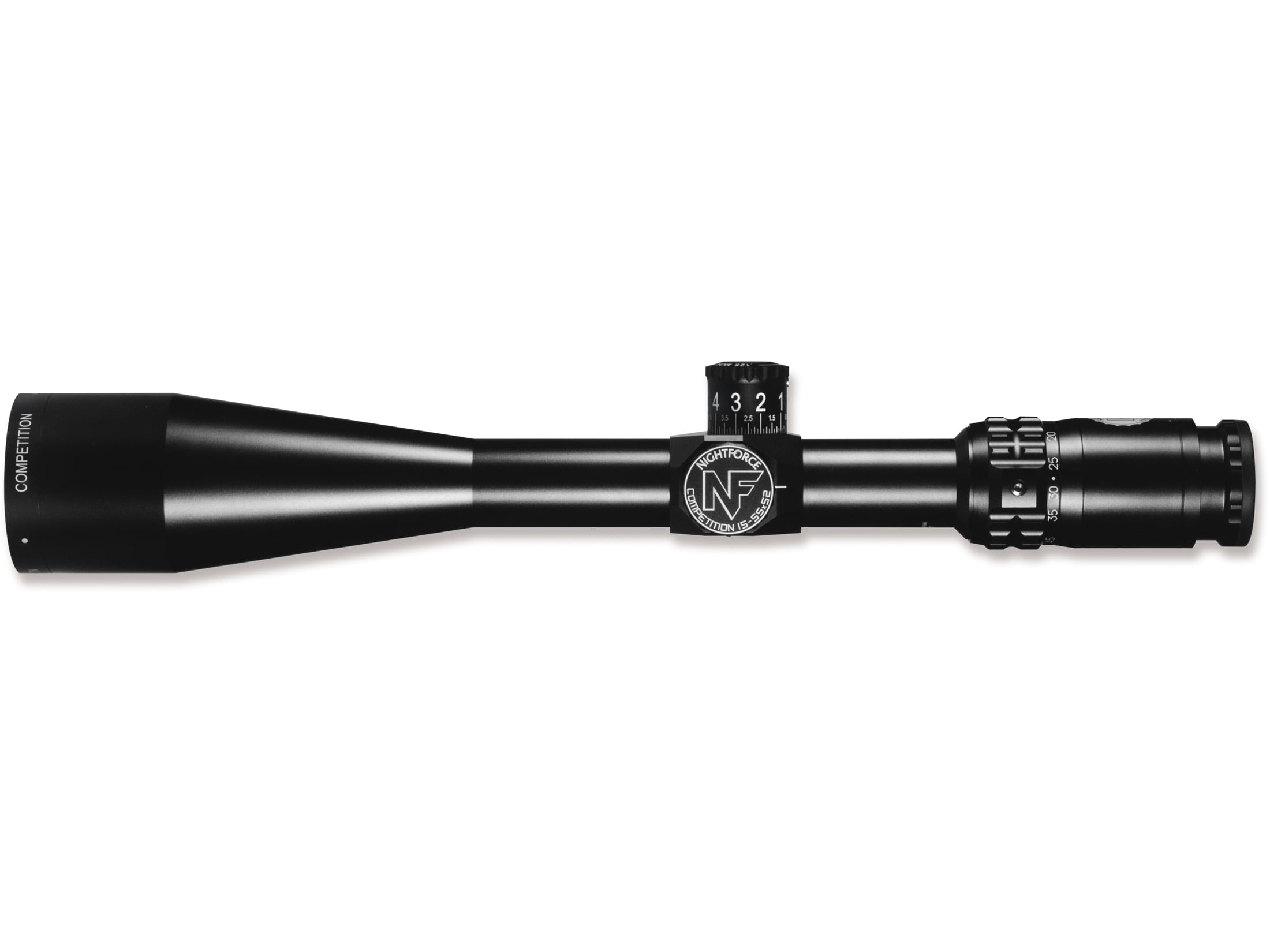 Nightforce Competition 15-55x52mm Riflescope, DDR-2 Reticle, 30mm Tube, ZeroStop, 1/8 MOA Turrets, 25 yd- Parallax (C513)