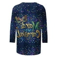 thumbnail image 5 of Craaazy Women's Mardi Gras Blouse Fashion Casual Carnival Print Round Neck 3/4 Sleeve Tops Gifts, 5 of 6